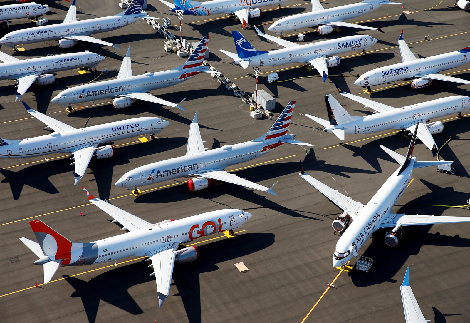 Image result for aircraft parked due to corona