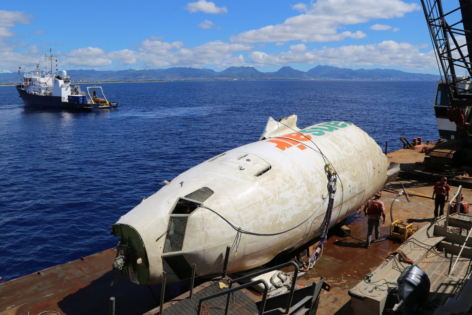 In Photos: Wreckage Of TransAir 737 Recovered From Ocean Floor - Simple  Flying