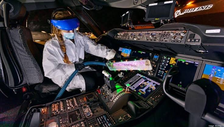 Boeing invented an ultraviolet wand to test surface cleaning