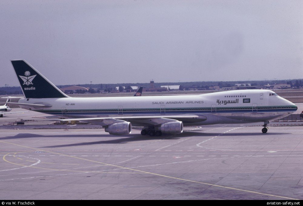 Saudi Arabian Airlines Boeing 747-168B involved in the crash (HZ-AIH)