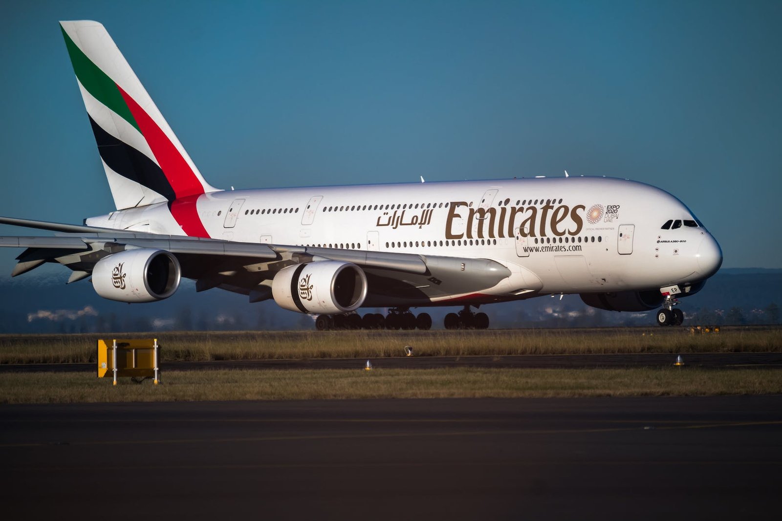 photo of an emirates airplane