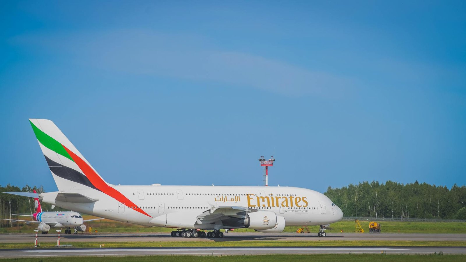 emirates airlines airplane on tarmac