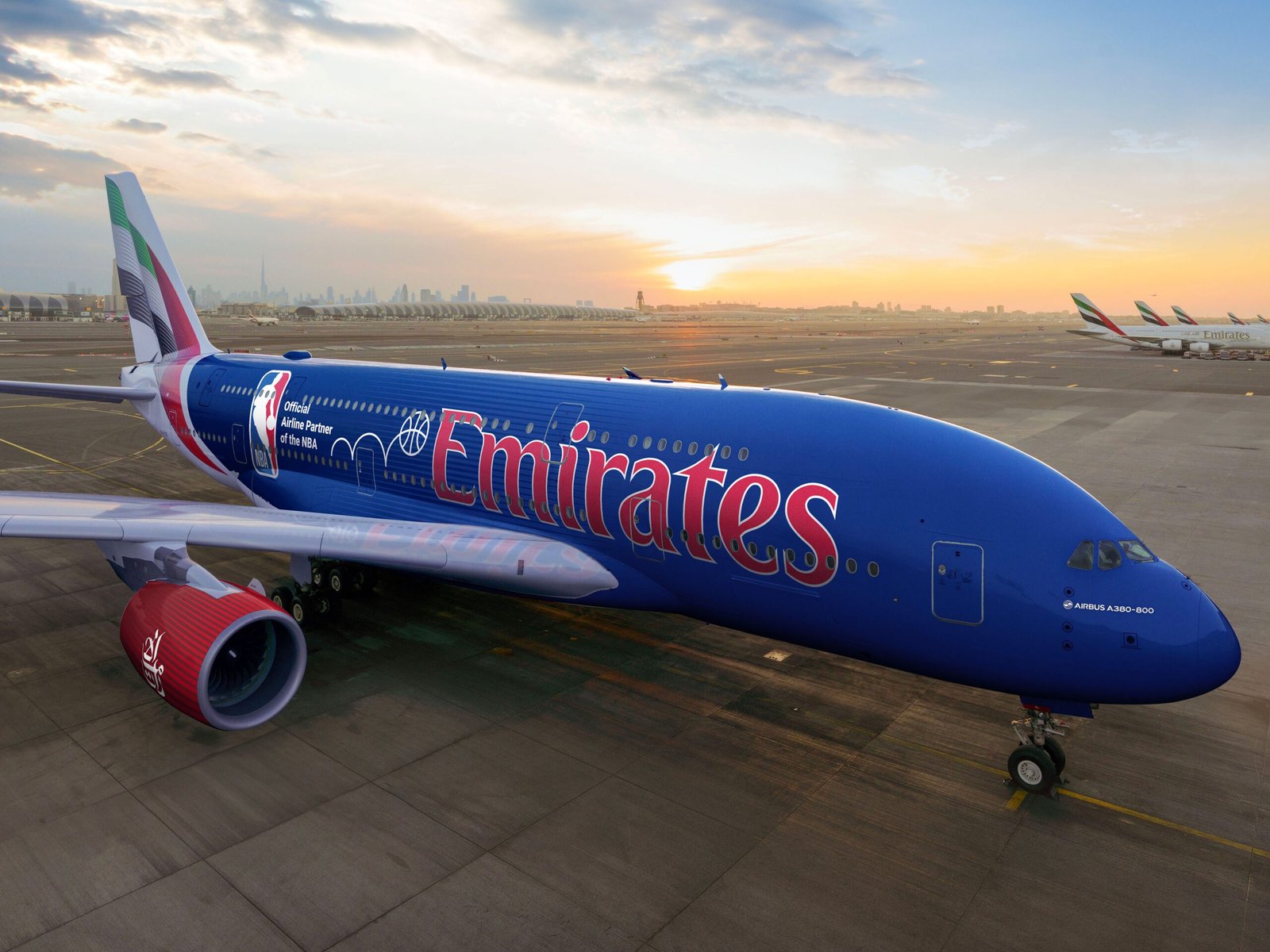Emirates Unveils NBA-Themed A380 Livery for Emirates NBA Cup