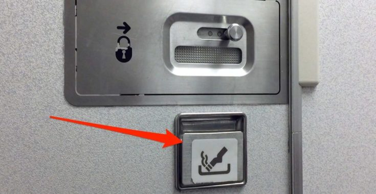 No Smoking signs on aircraft
