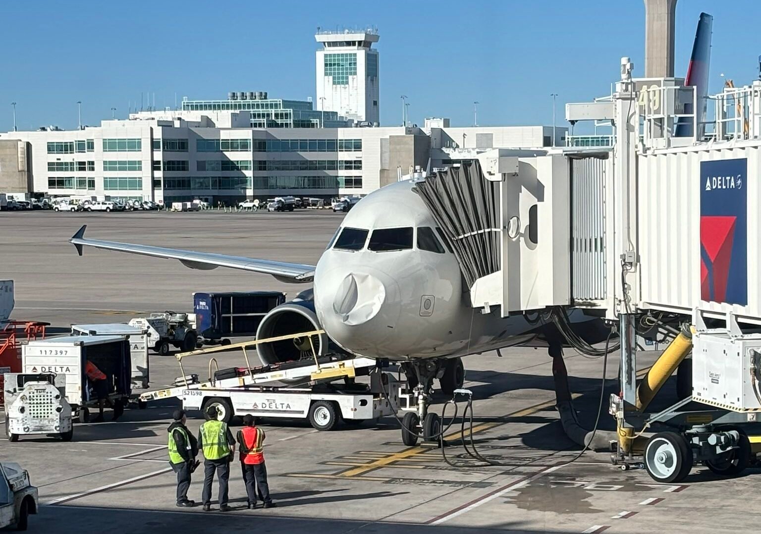 Delta Air Lines Flight Arrives in Denver with Unexplained Nose Dent