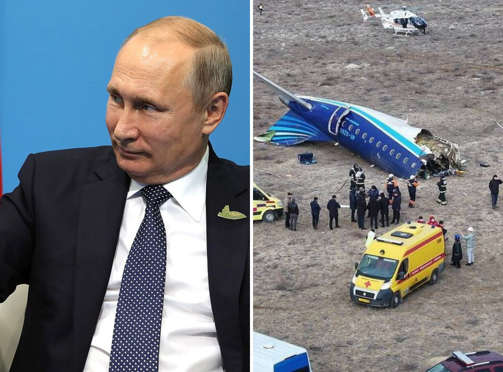 Putin Apologized To Azerbaijan President For Azerbaijan Airlines Flight J28243 Being Downed in Russian Airspace