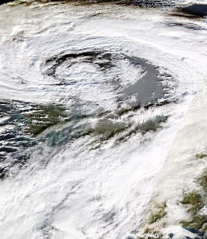 Storm Éowyn on 24 January 2025 impacting Ireland and the United Kingdom.
